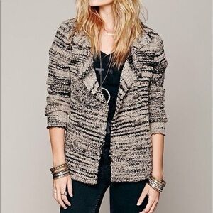 Free People Zebra Striped Knit Cardigan